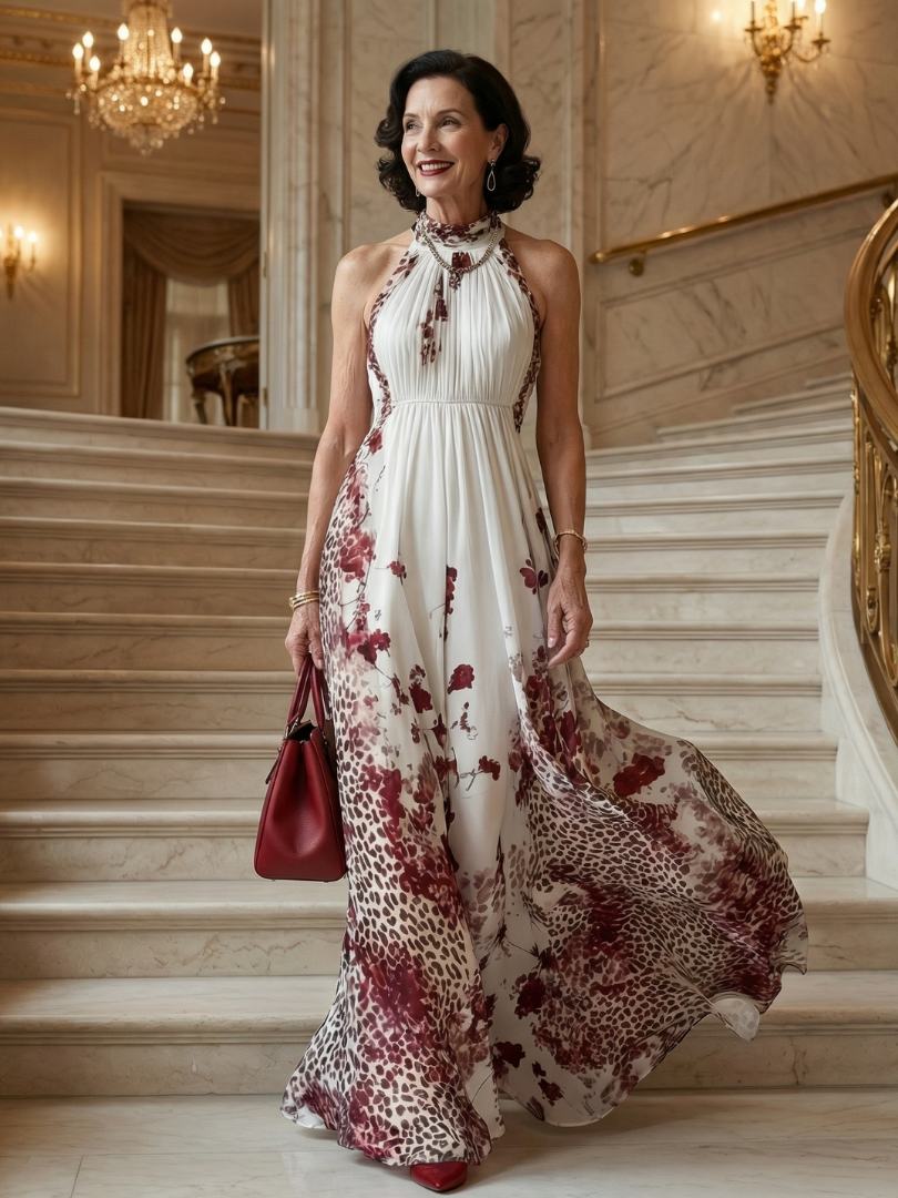 ORLUNE | PLEATED WHITE MAXI DRESS