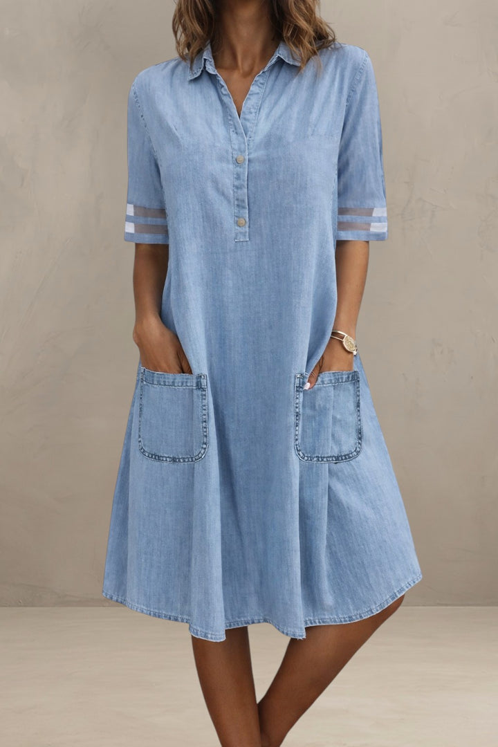 BRITTANY | FIGURE FLATTERING DENIM DRESS