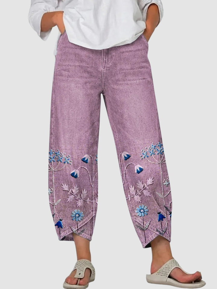 AVEN | EMBROIDERED COTTON TROUSERS