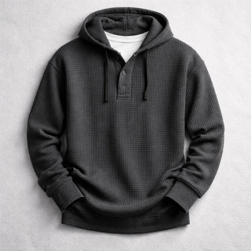 MATTHEW | WAFFLE KNIT HOODED PULLOVER