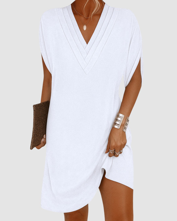 KATHLEEN | ELEGANT V-NECK MIDI DRESS