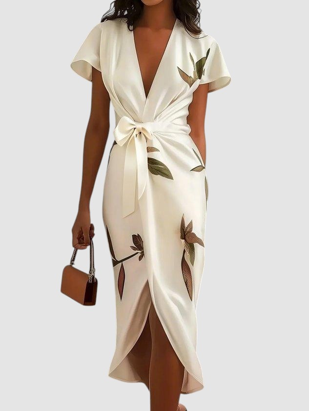 LINDA | FLORAL WRAP MIDI DRESS
