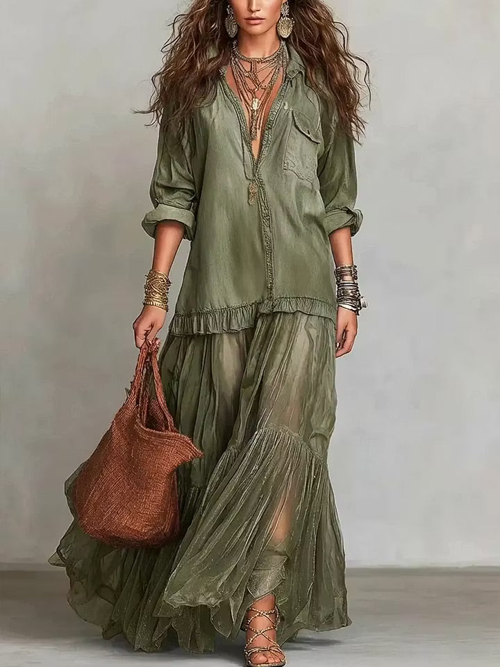 ALMA |  PATCHWORK MAXI DRESS