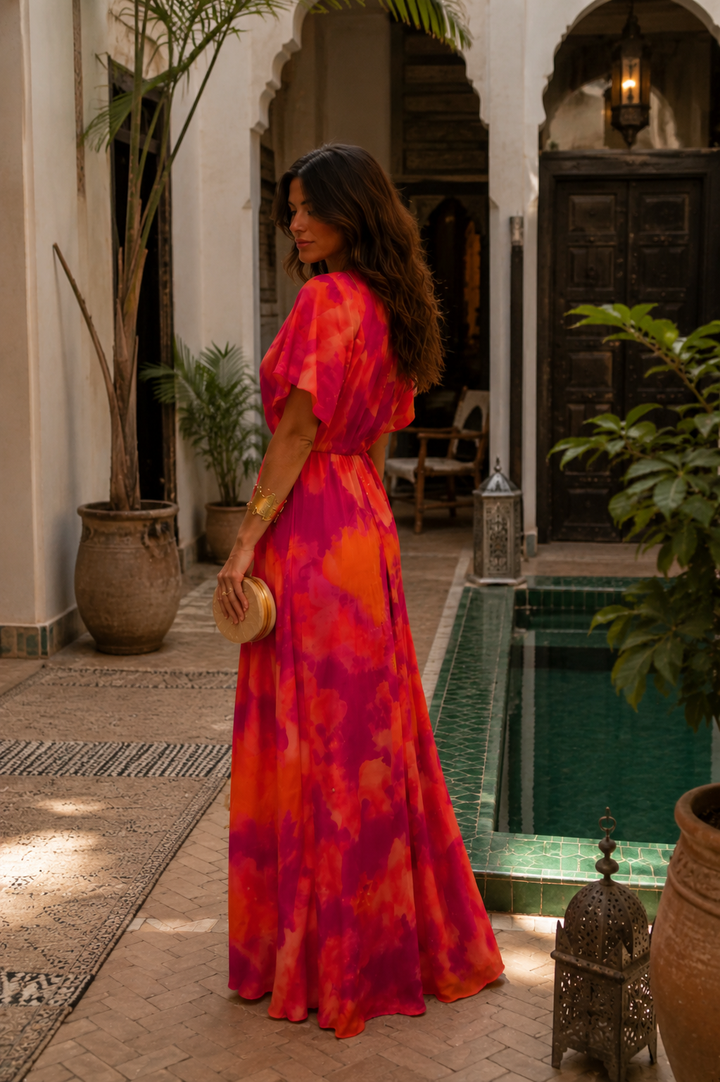 ISLA | SUNSET FLORAL HOLIDAY DRESS