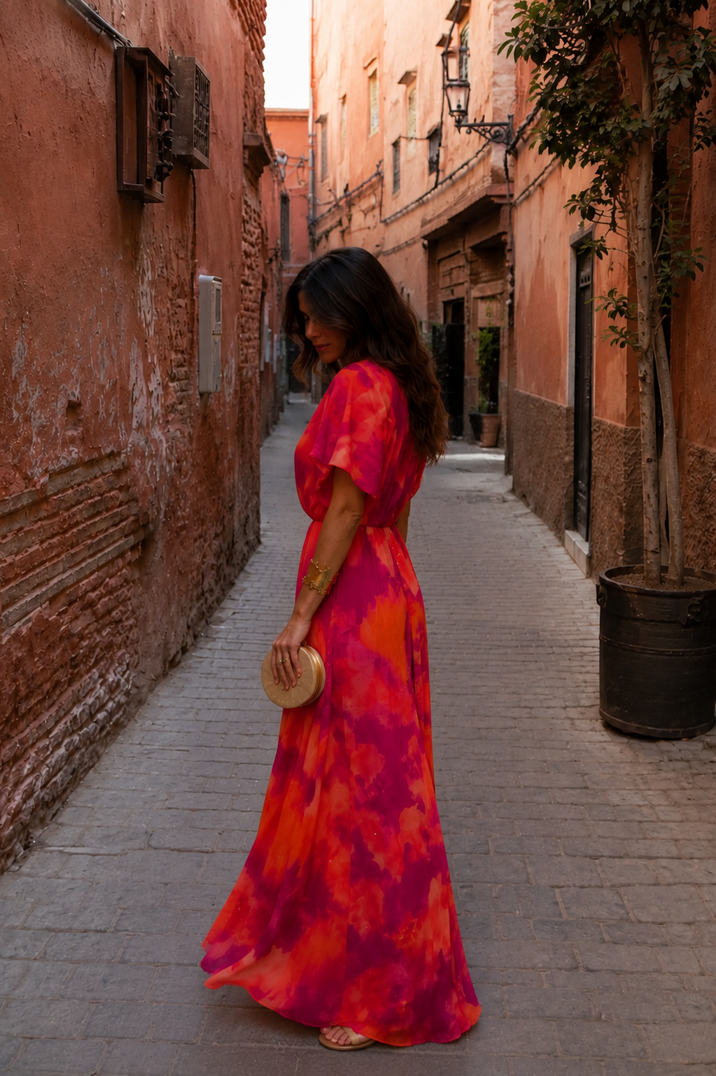ISLA | SUNSET FLORAL HOLIDAY DRESS