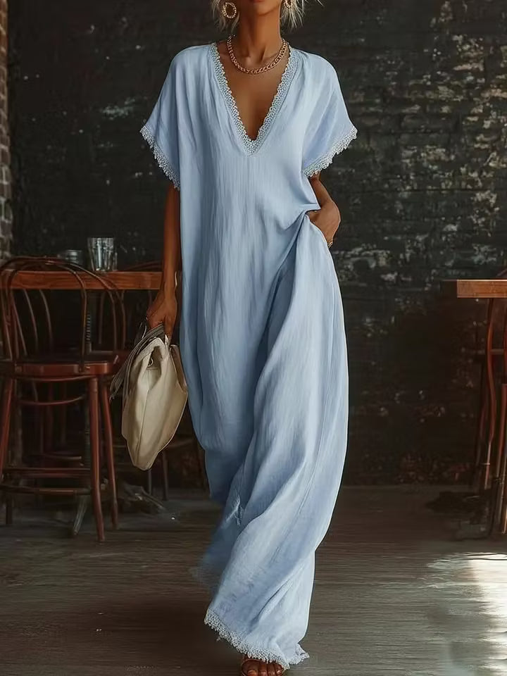 DOREEN | BOHEMIAN LACE COTTON MAXI DRESS