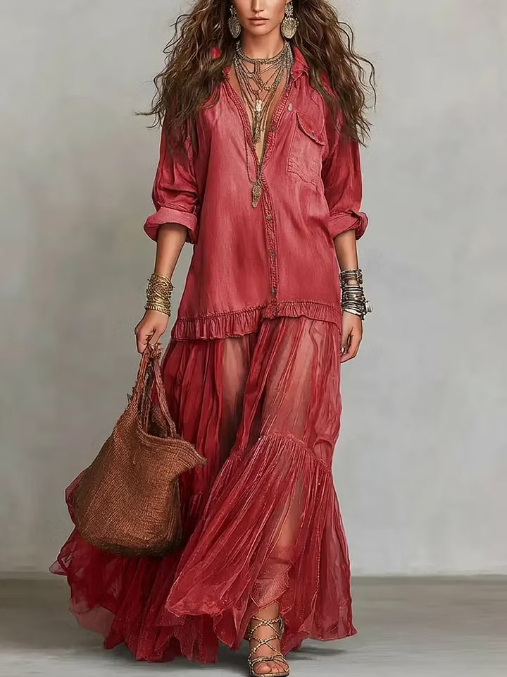 ALMA |  PATCHWORK MAXI DRESS