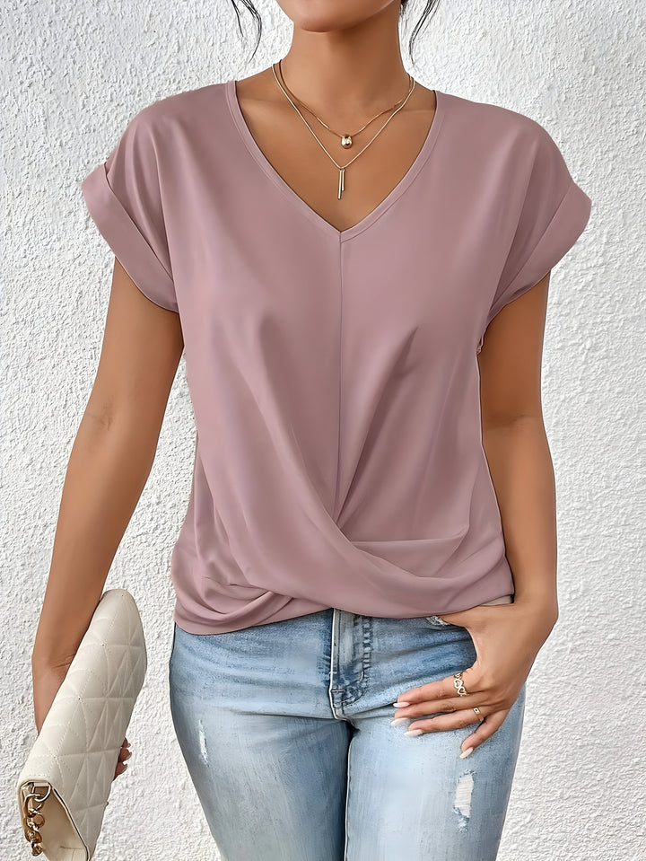 MAYA – V-NECK TOP WITH TWIST DETAIL