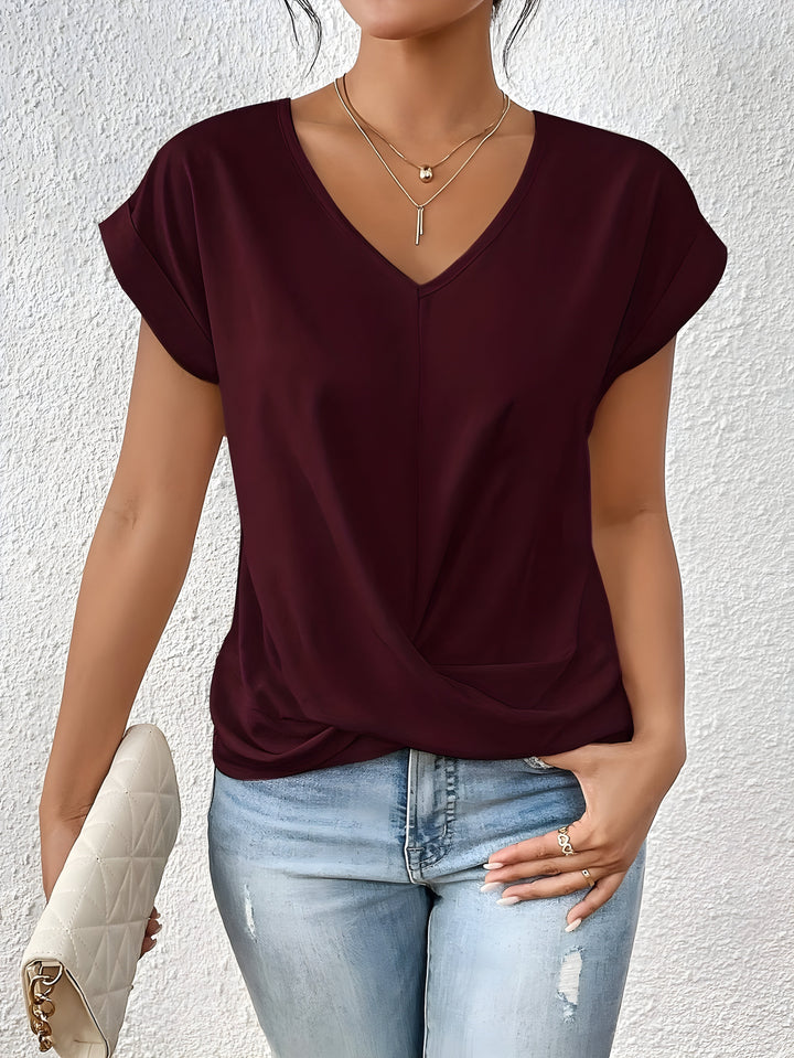 MAYA – V-NECK TOP WITH TWIST DETAIL