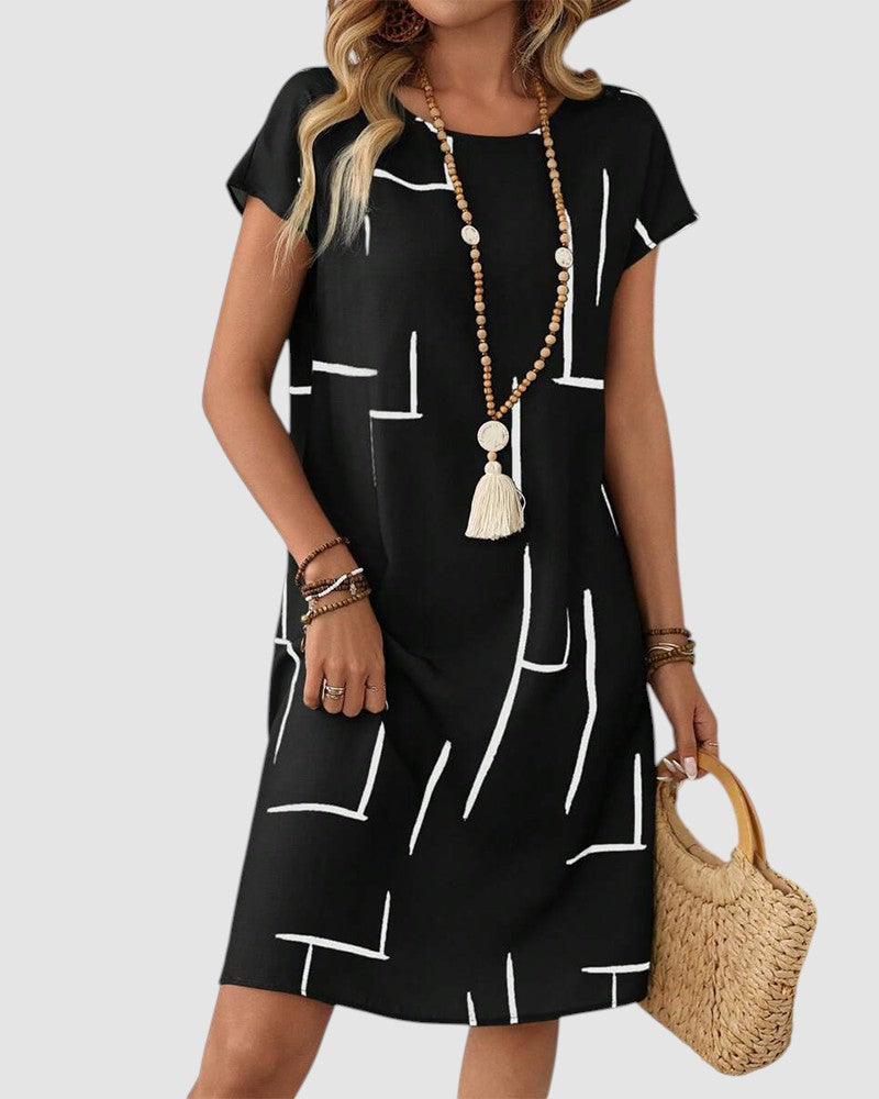 LAURETTA | STRIPED SHIFT DRESS