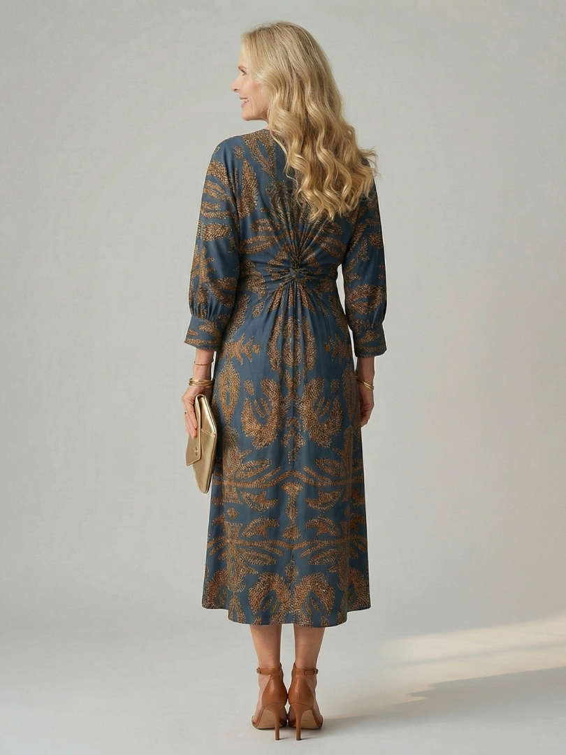 LUNE | NATURAL WRAP MIDI DRESS