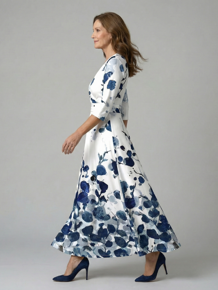CELINE | CROSS-WRAP NECK MIDI DRESS
