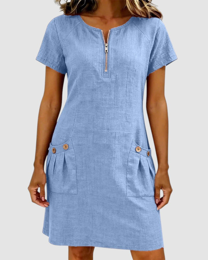 HILLARY | LINEN-BLEND SUMMER DRESS