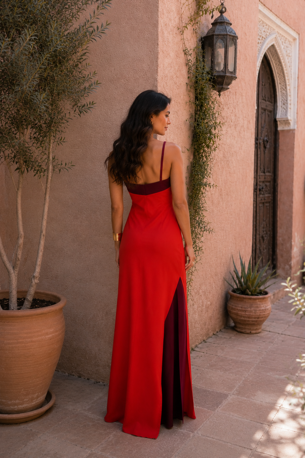 EVELINA | BOLD RED HALTER MAXI DRESS