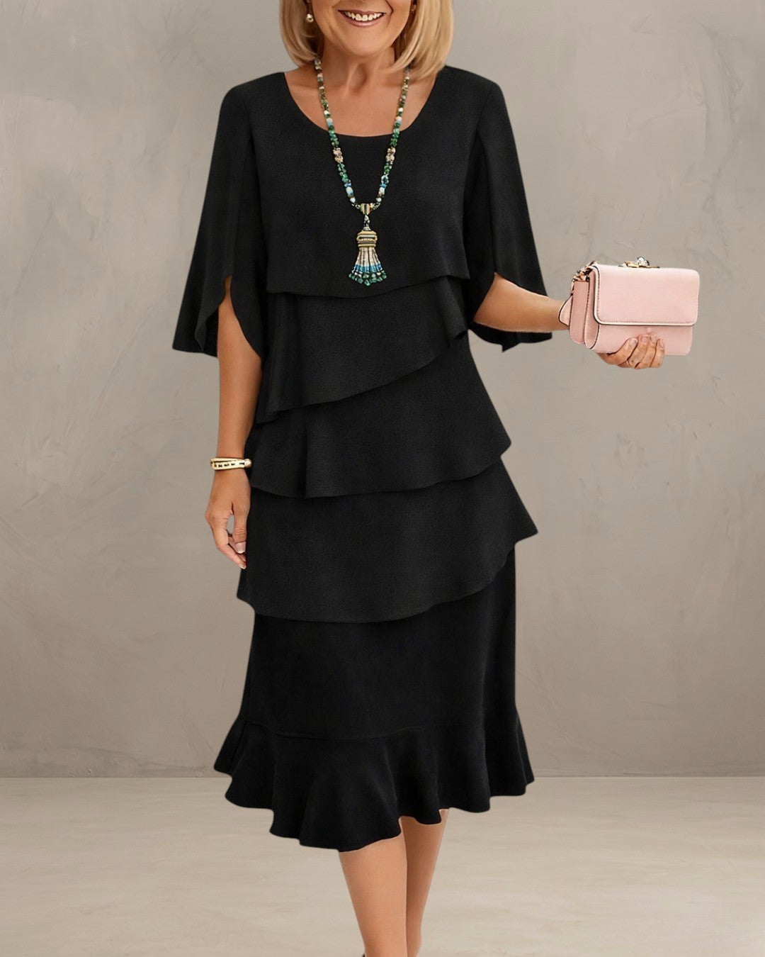 MARGARET | RUFFLE MIDI DRESS