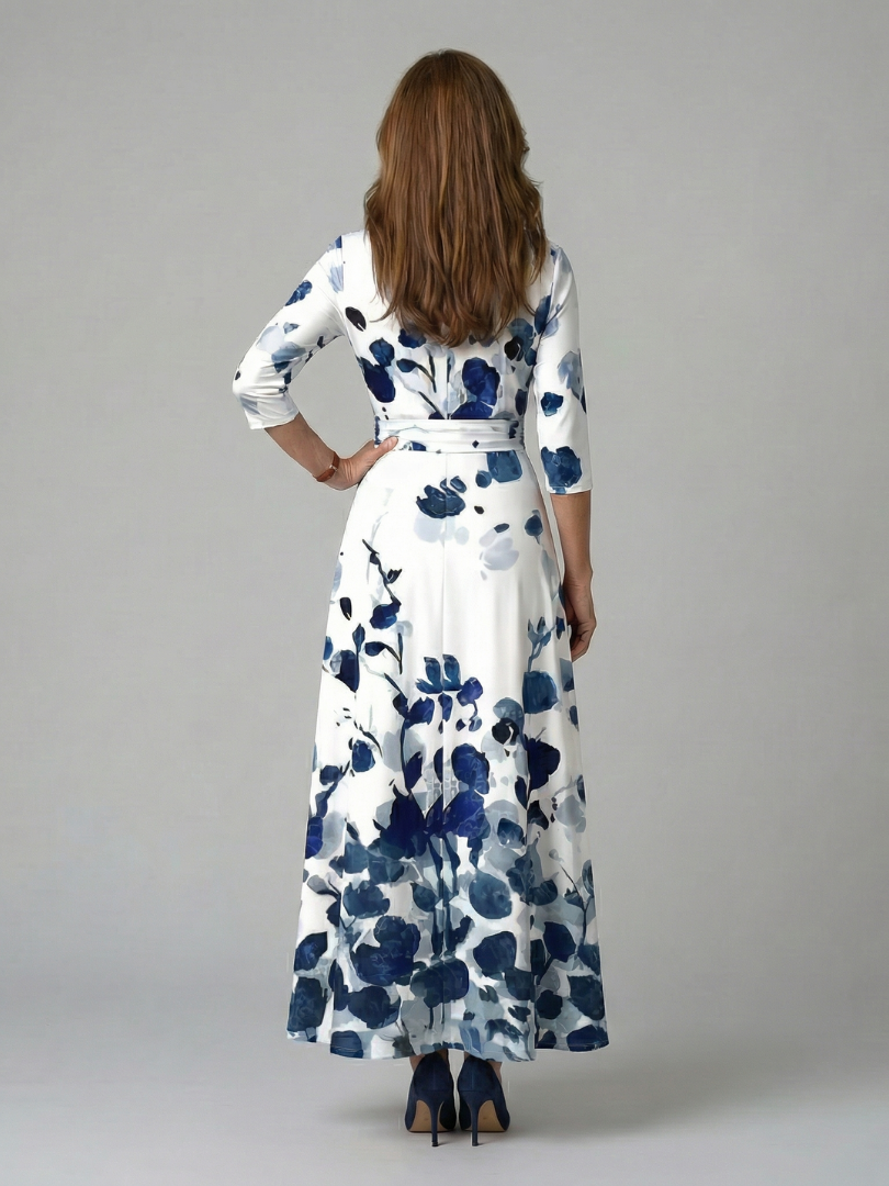 CELINE | CROSS-WRAP NECK MIDI DRESS