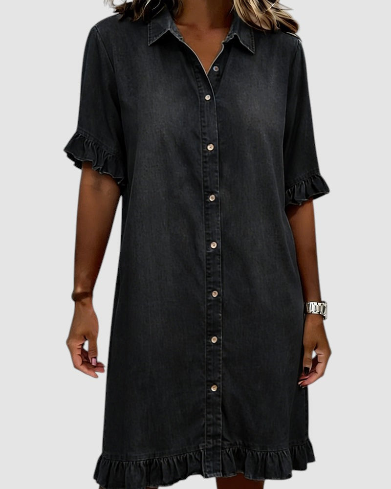 LILY | CASUAL DENIM MIDI DRESS