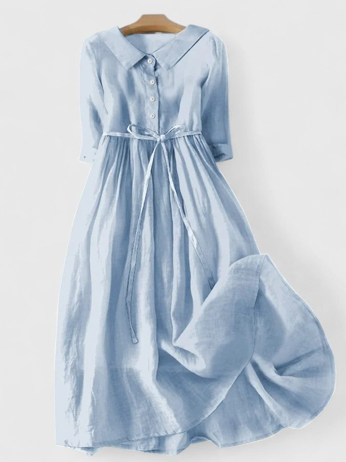 CHLOE | LACE UP WAIST MIDI DRESS