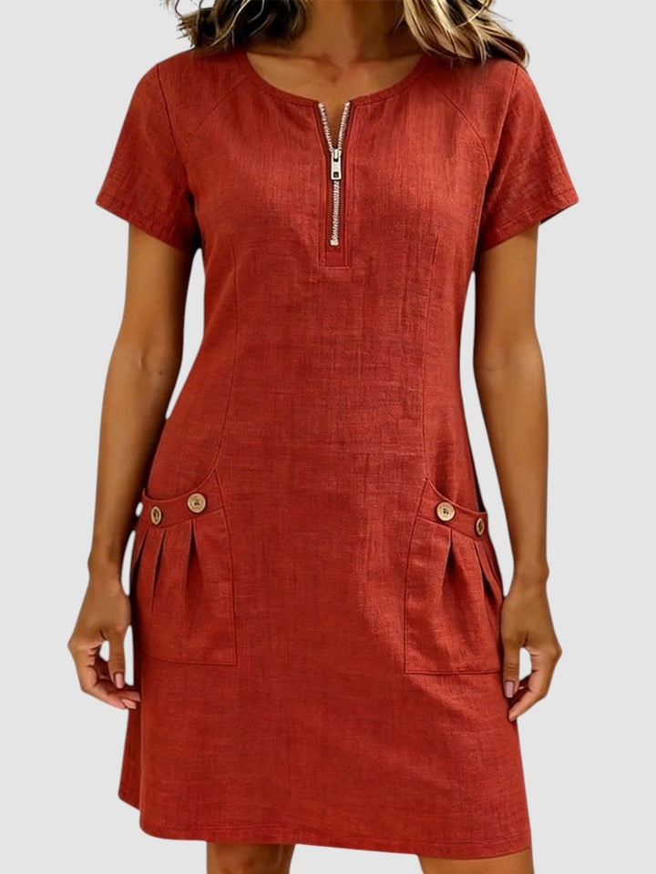 HILLARY | LINEN-BLEND SUMMER DRESS