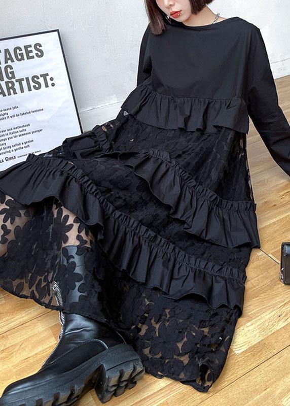 ELARA | RUFFLE LACE DRESS