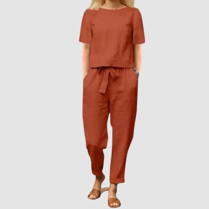 LINA | ELEGANT SUMMER TWO-PIECE SET WITH TUMMY COVERAGE