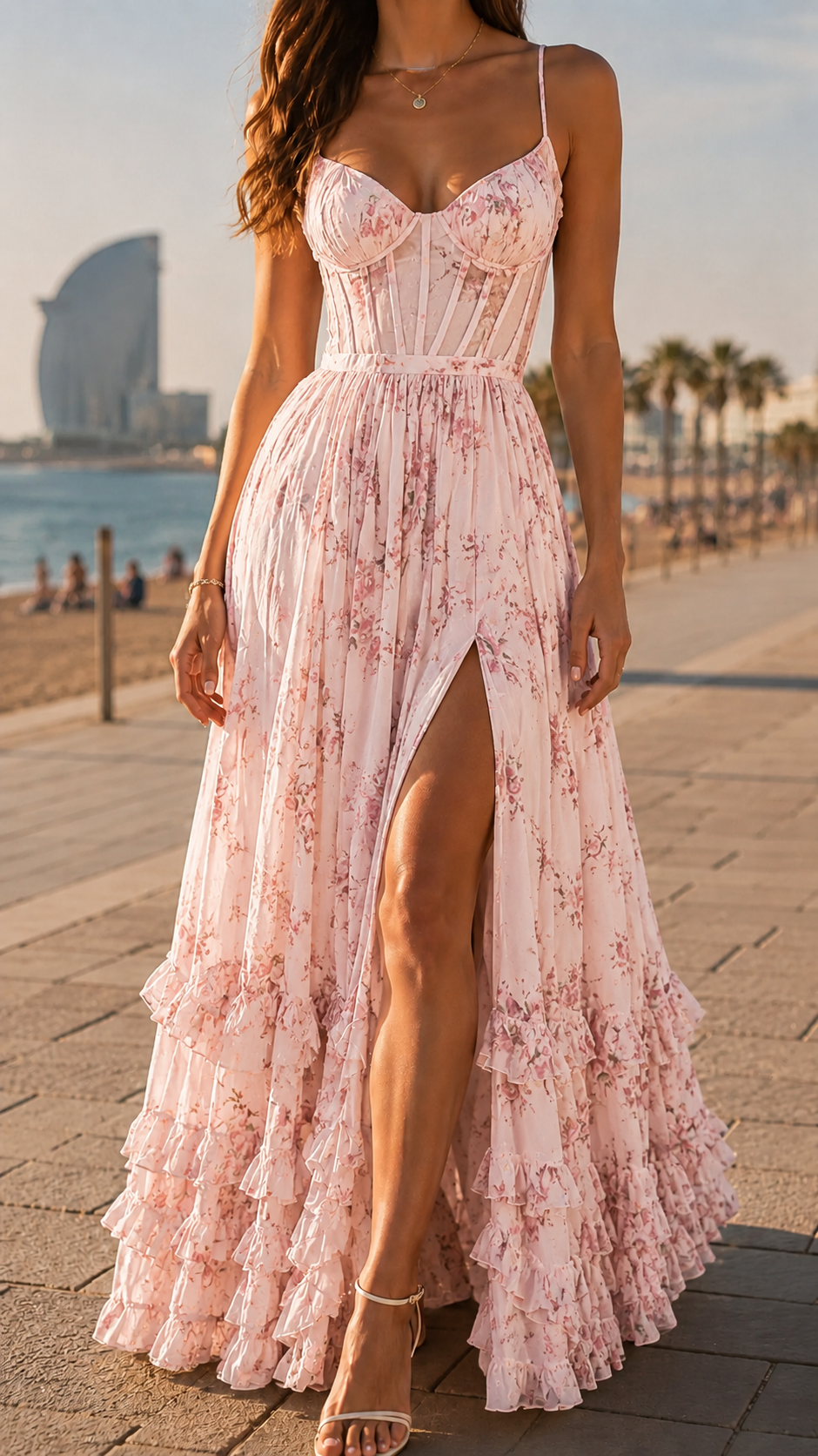 CÉLESTINE | FLORAL SUNSET MAXI DRESS