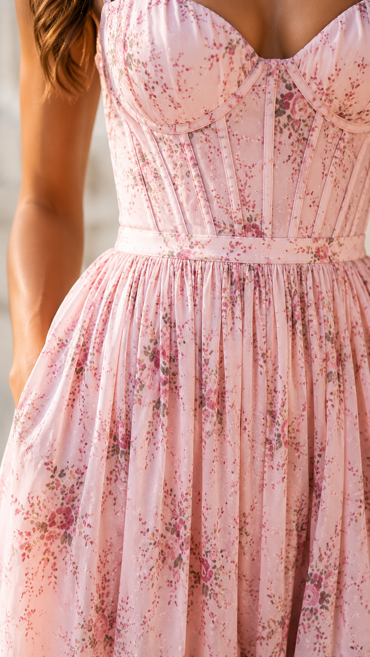 CÉLESTINE | FLORAL SUNSET MAXI DRESS