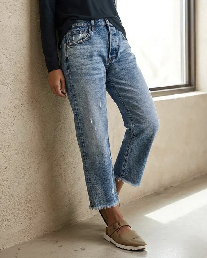 Amelia | Cropped Straight-Leg Jeans