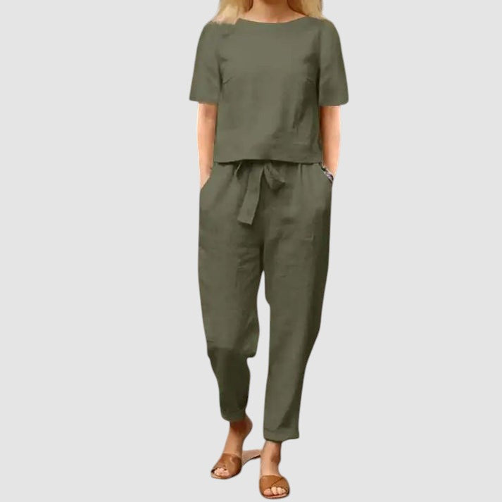 LINA | ELEGANT SUMMER TWO-PIECE SET WITH TUMMY COVERAGE
