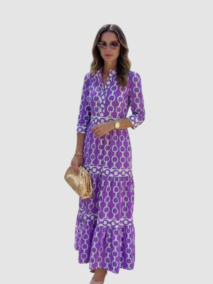 YSOLDE | CHAIN PATTERN MIDI DRESS