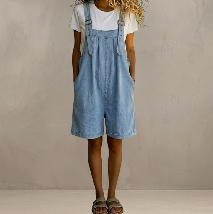 COSTANZA | SHORT DENIM DUNGAREES