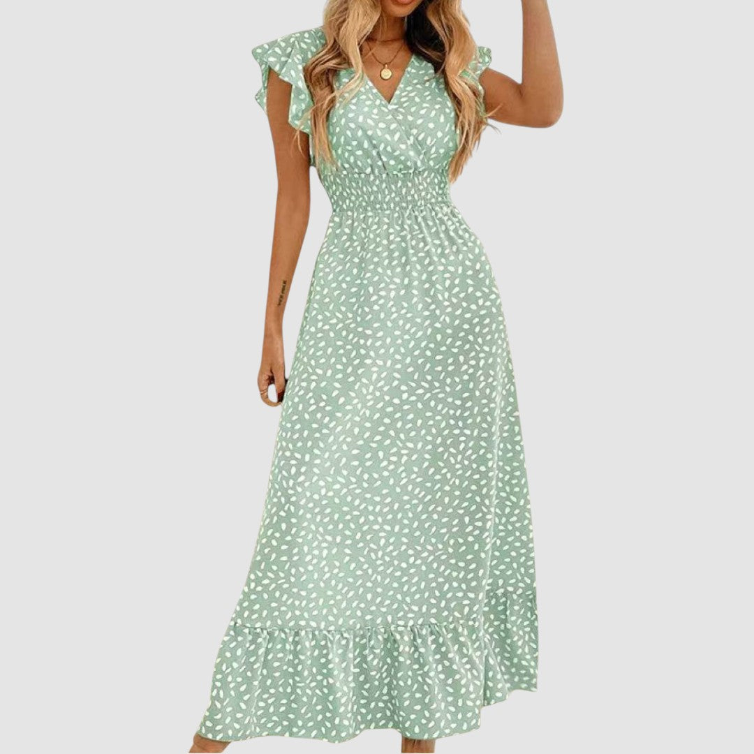 CELESTINE | FLORAL WRAP MIDI DRESS