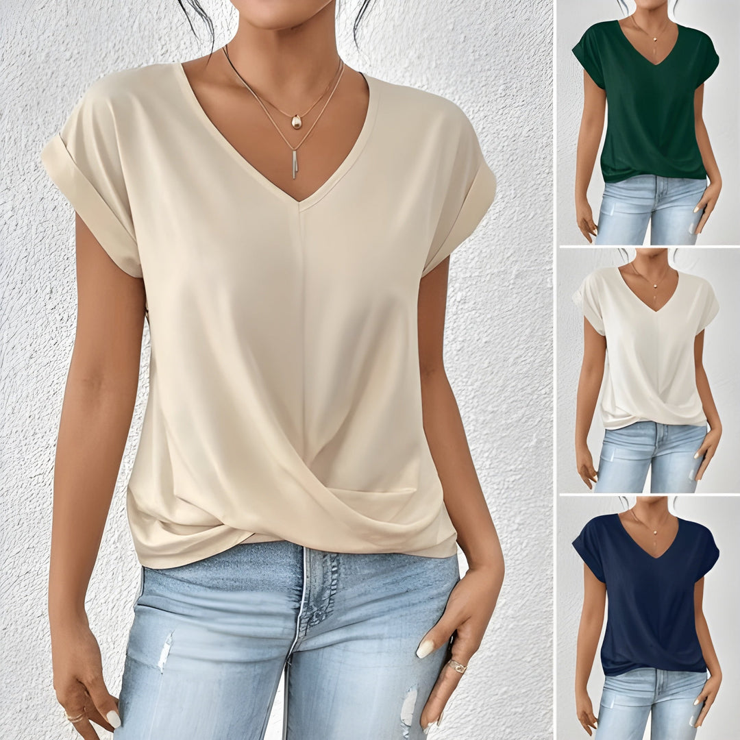 MAYA – V-NECK TOP WITH TWIST DETAIL