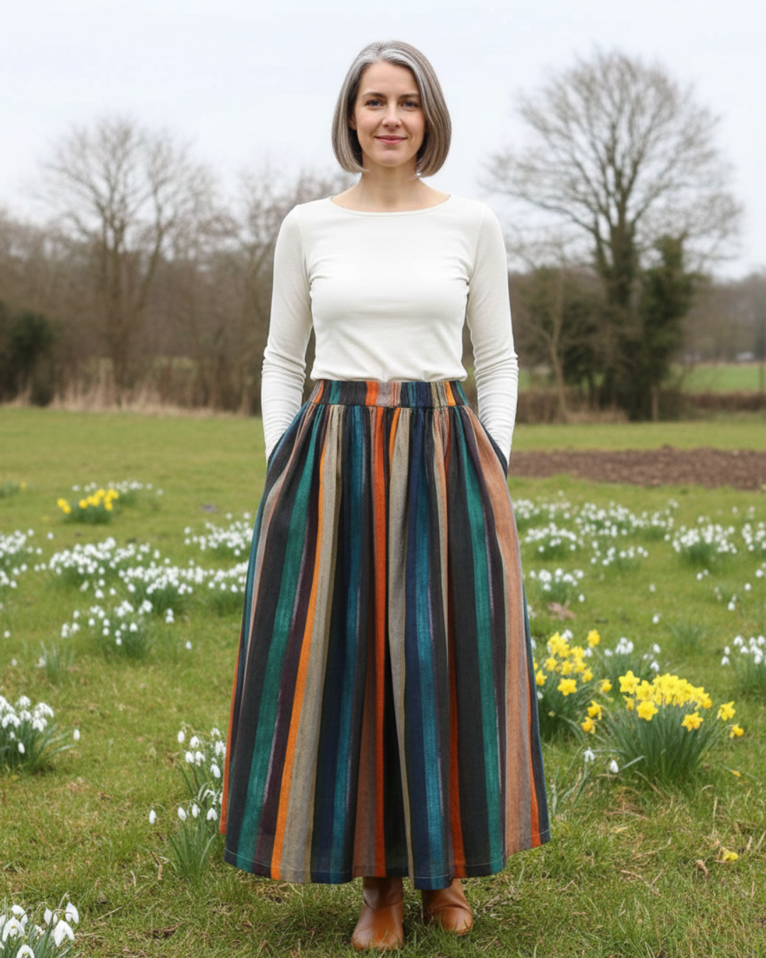 MARCELLA | A-LINE SKIRT STRIPED
