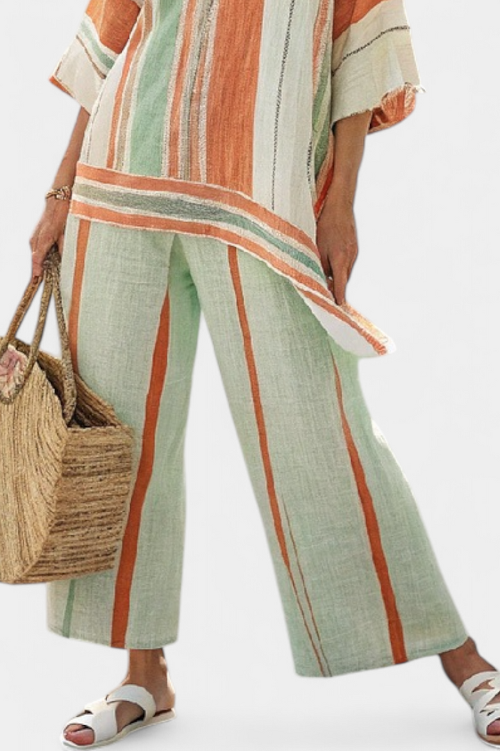 BELLMERE | ELEGANT ASYMMETRICAL TOP & WIDE-LEG TROUSERS