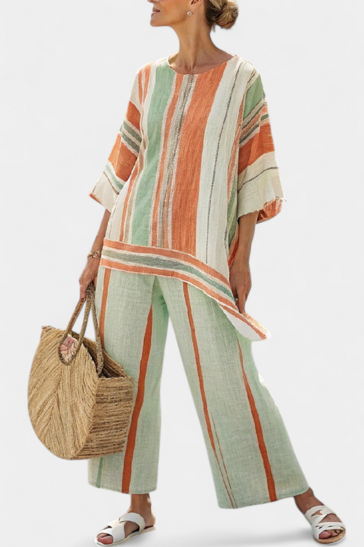 BELLMERE | ELEGANT ASYMMETRICAL TOP & WIDE-LEG TROUSERS