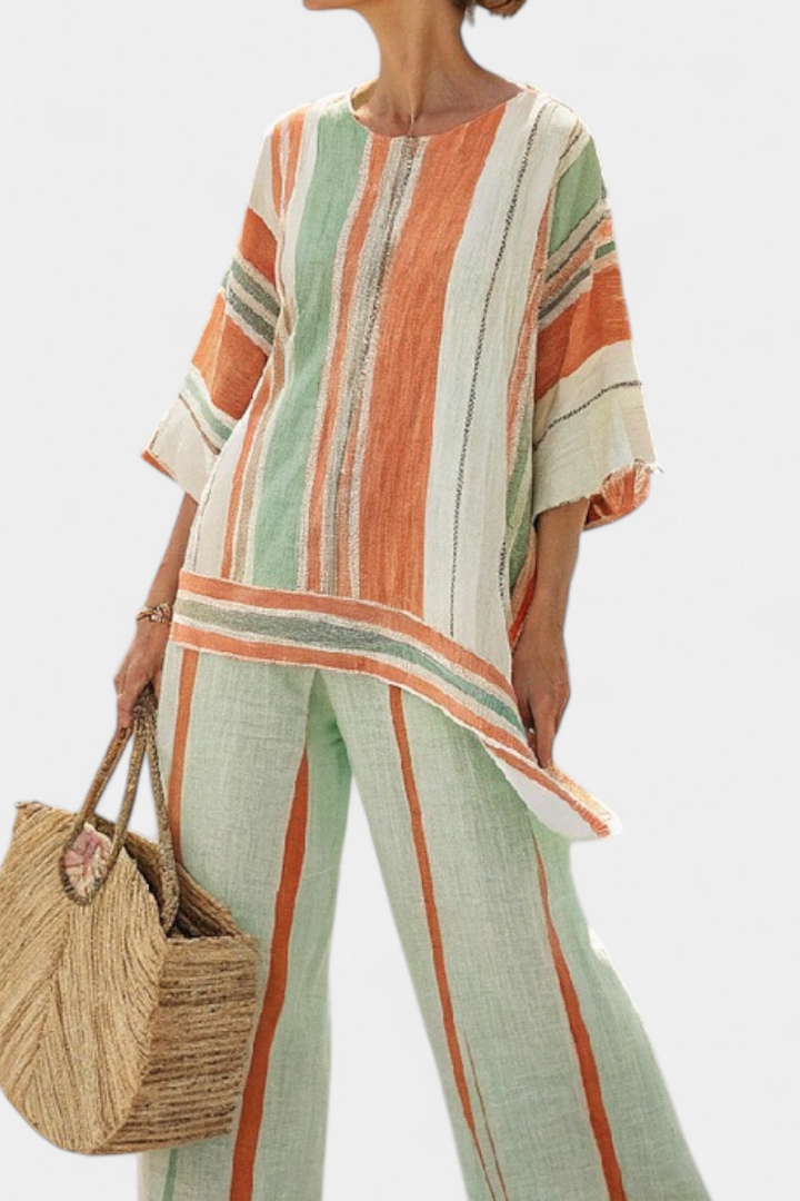 BELLMERE | ELEGANT ASYMMETRICAL TOP & WIDE-LEG TROUSERS
