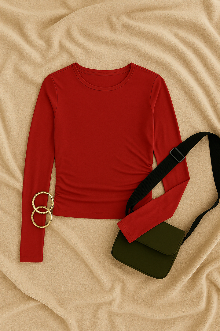 Womens Long Sleeve Top – Stretch Look, Slim & Stylish