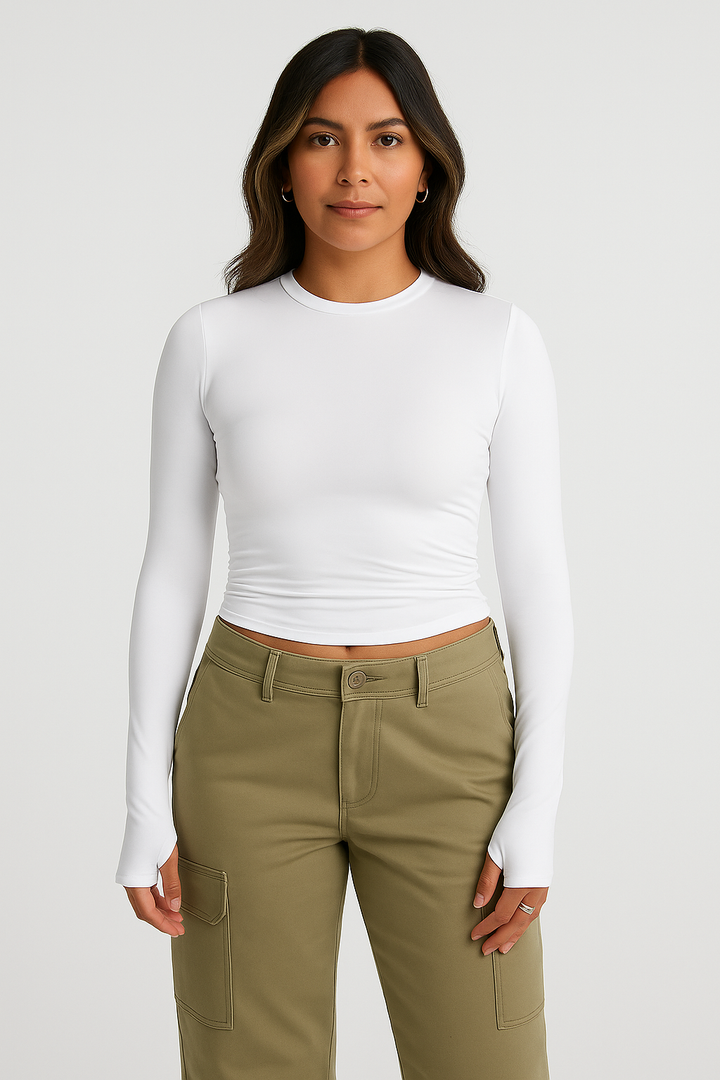 Womens Long Sleeve Top – Stretch Look, Slim & Stylish