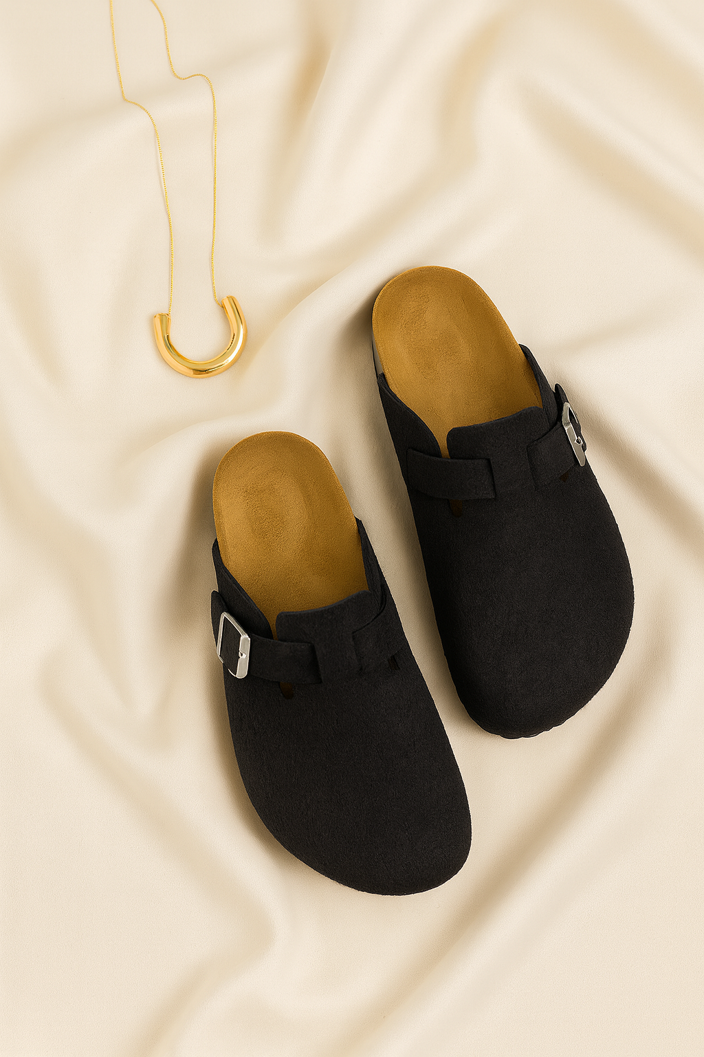 Women’s Sandals – Suede-Look Slip-On, Cushioned & Supportive