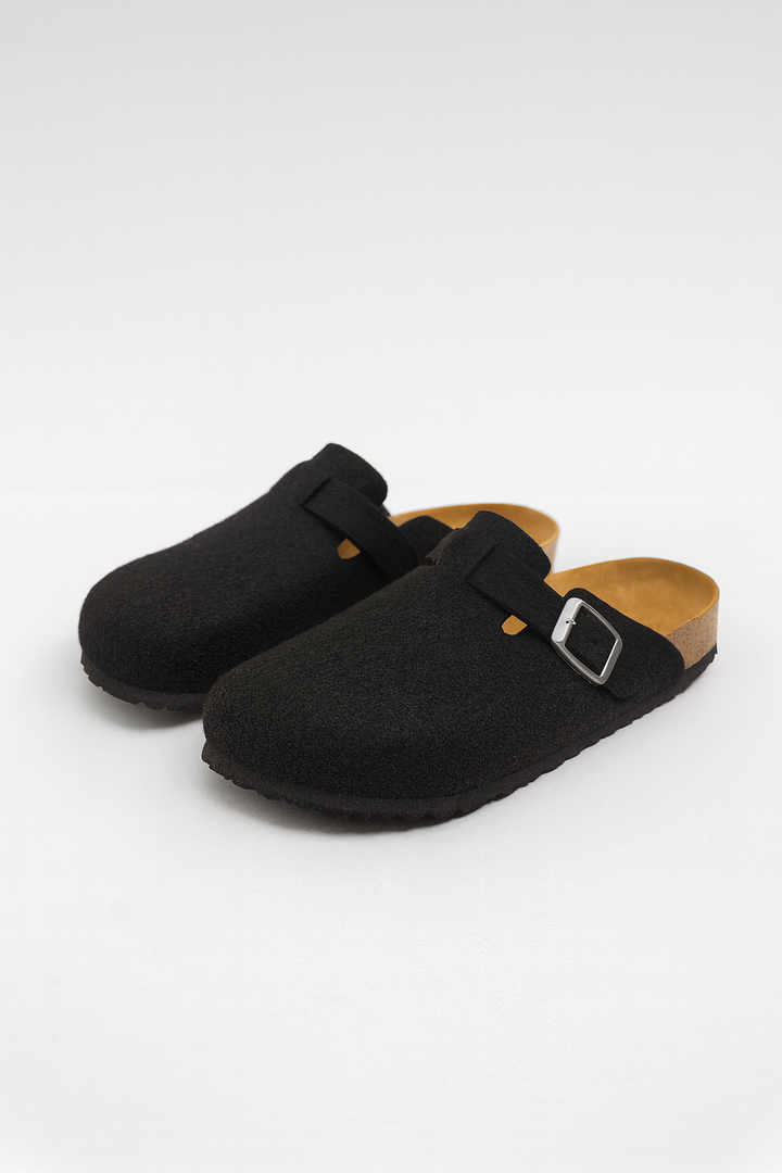 Women’s Sandals – Suede-Look Slip-On, Cushioned & Supportive