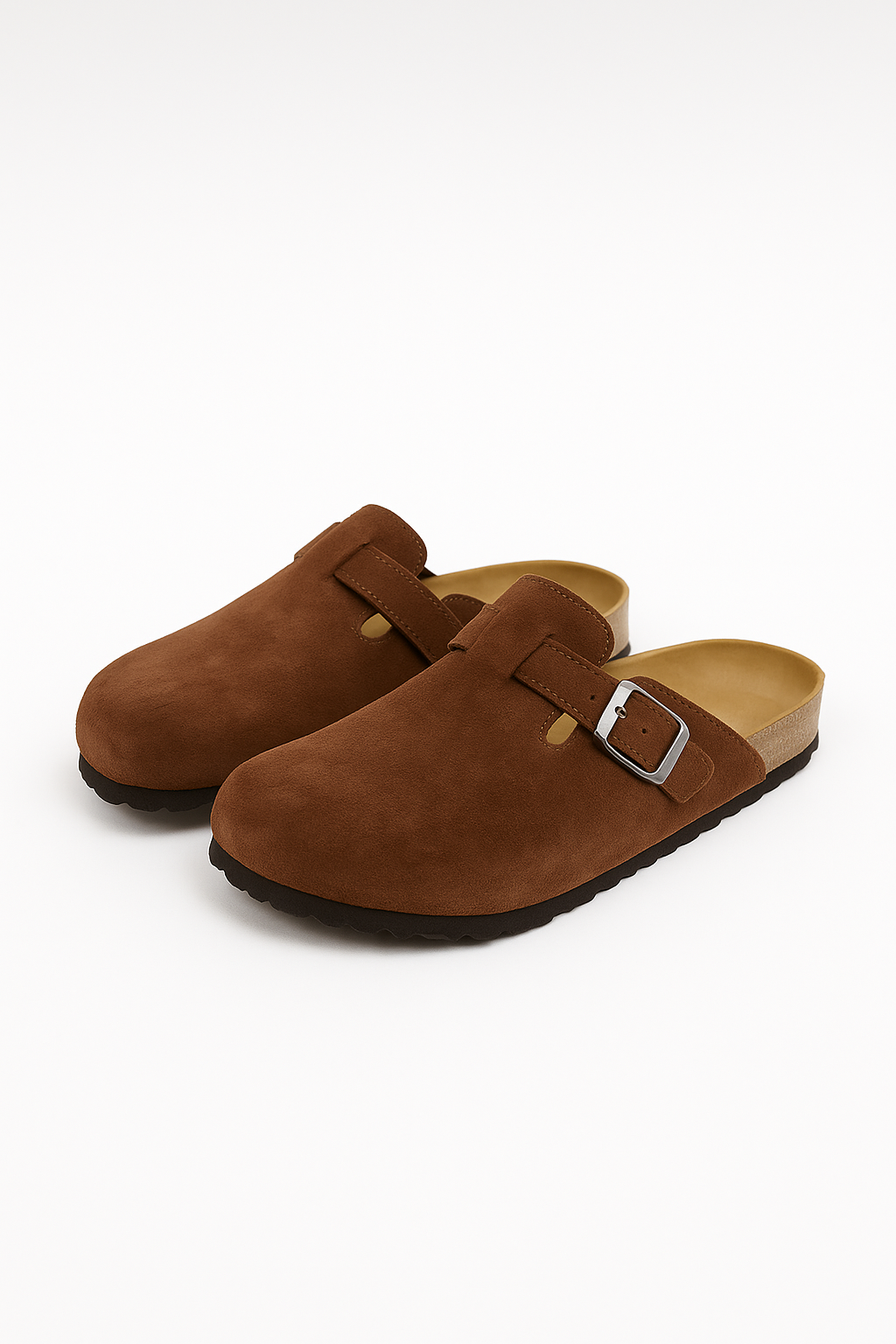 Women’s Sandals – Suede-Look Slip-On, Cushioned & Supportive