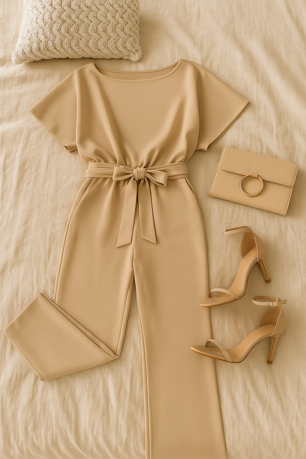 Women's Jumpsuit – Draped-Look Fabric, Elegant & Comfortable