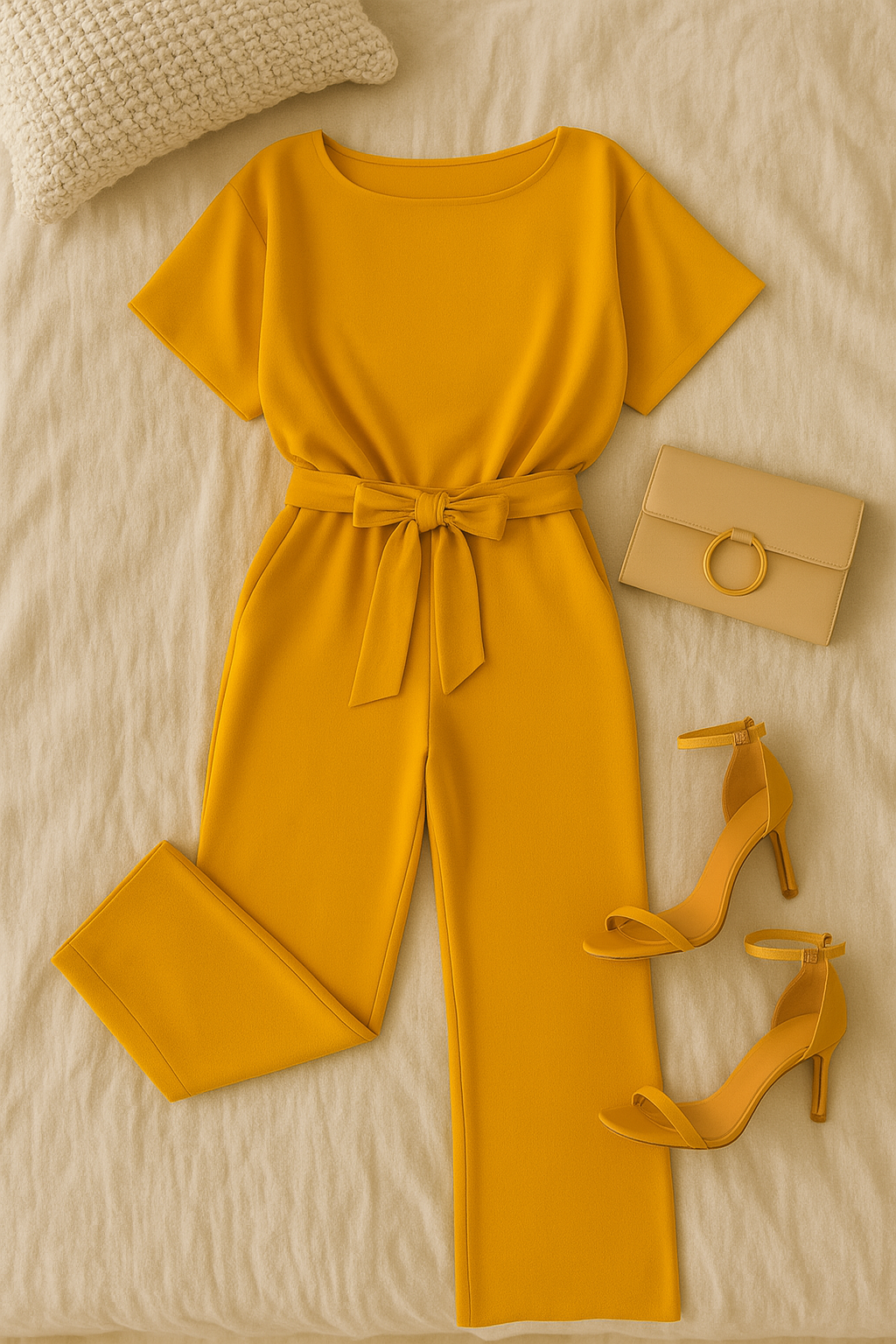 Women's Jumpsuit – Draped-Look Fabric, Elegant & Comfortable
