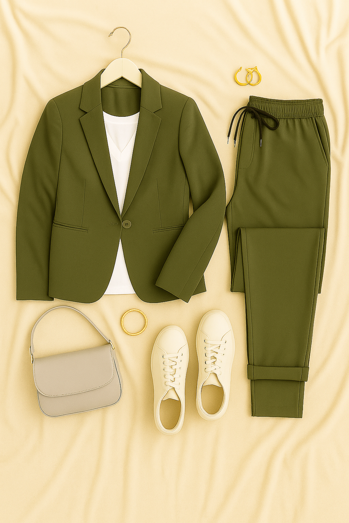 Women’s Blazer Set – Linen-look, Elegant & Comfortable