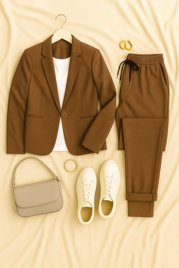 Women’s Blazer Set – Linen-look, Elegant & Comfortable