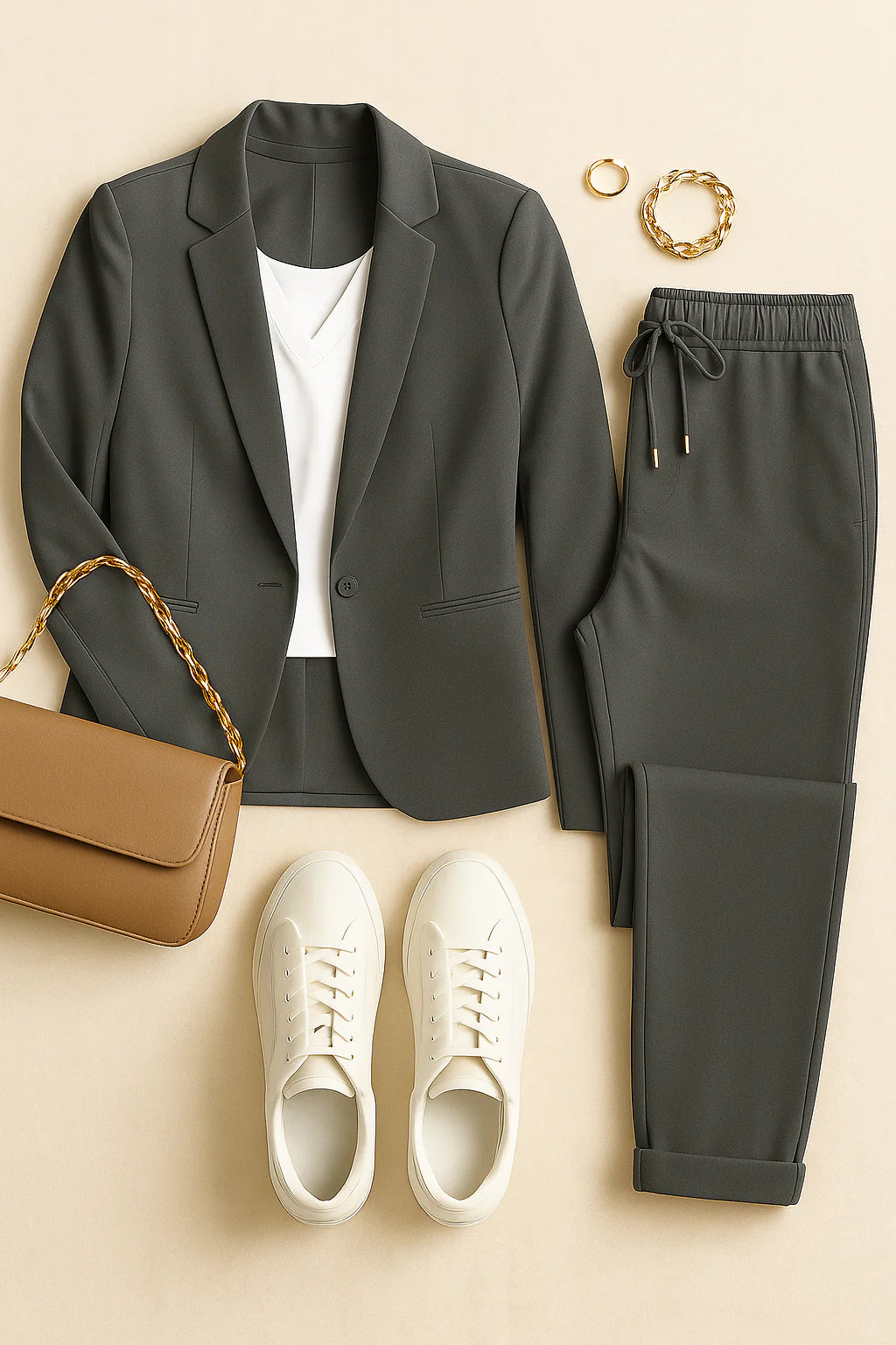 Women’s Blazer Set – Linen-look, Elegant & Comfortable