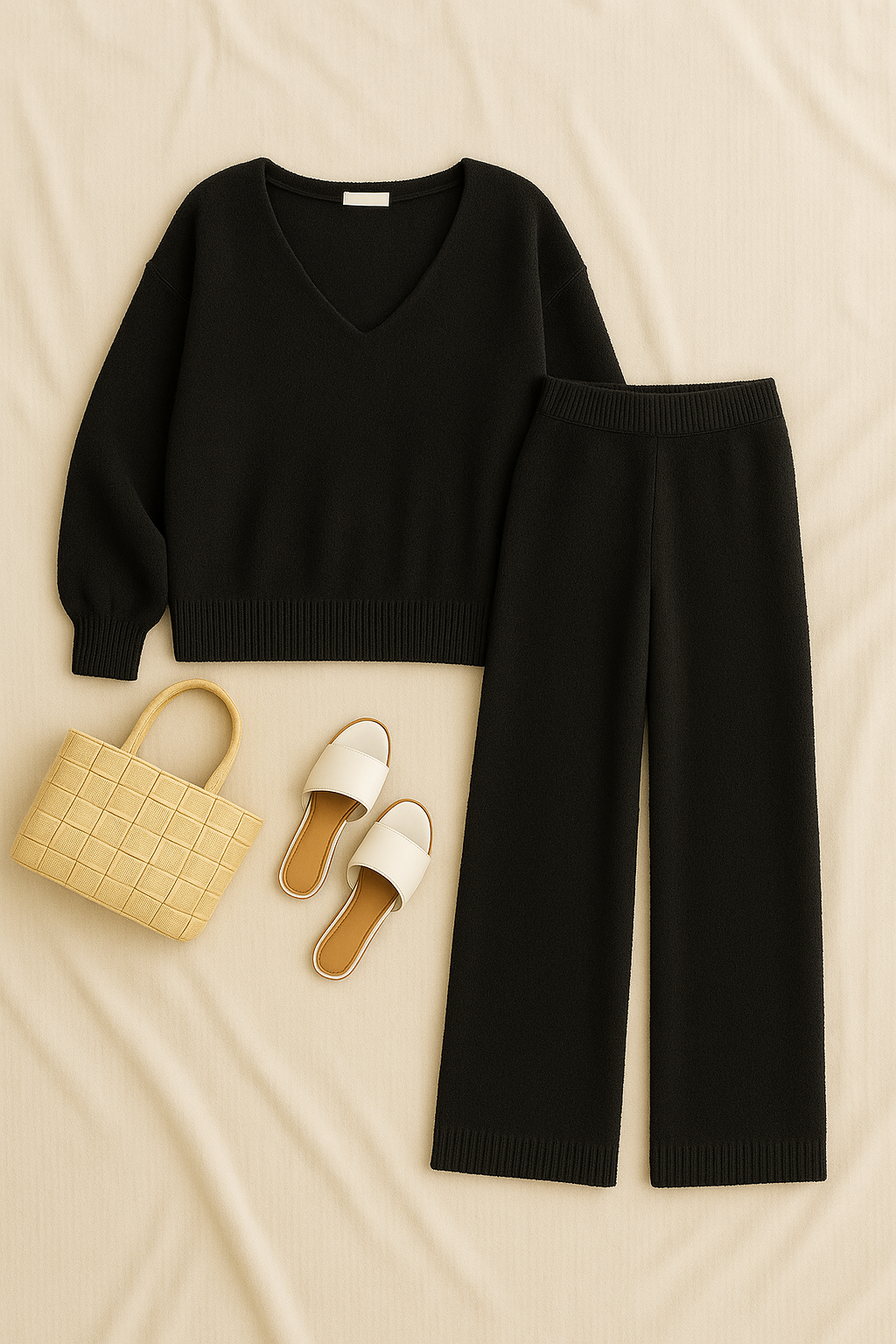 Women’s Matching Set – Knit-Look, Warm & Elegant