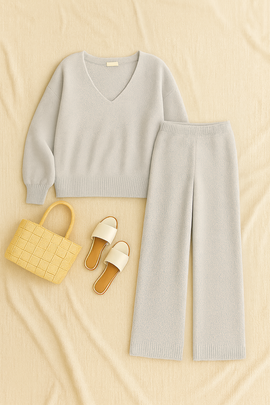 Women’s Matching Set – Knit-Look, Warm & Elegant