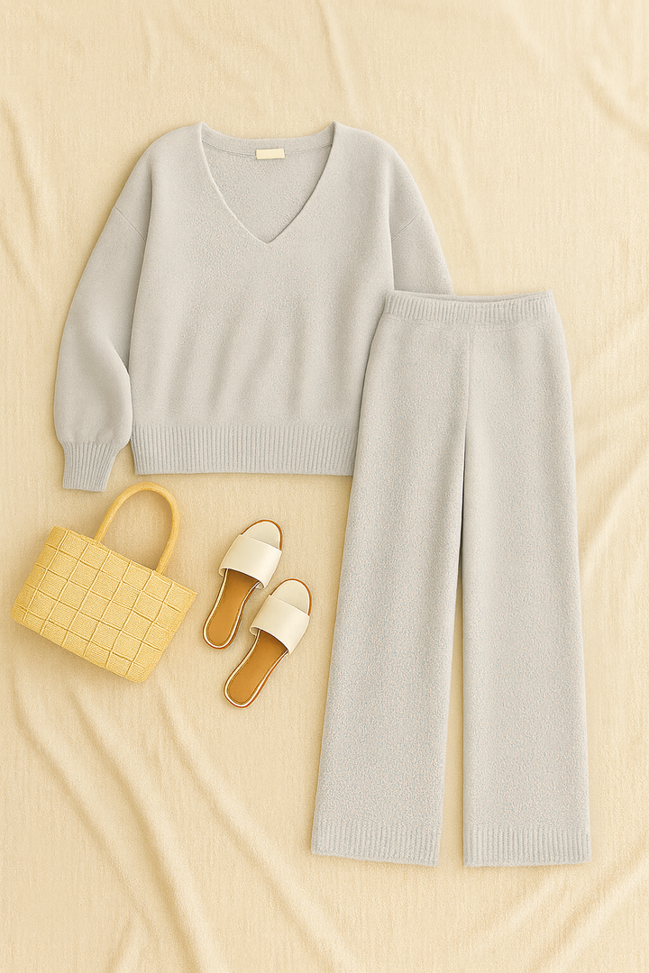 Women’s Matching Set – Knit-Look, Warm & Elegant